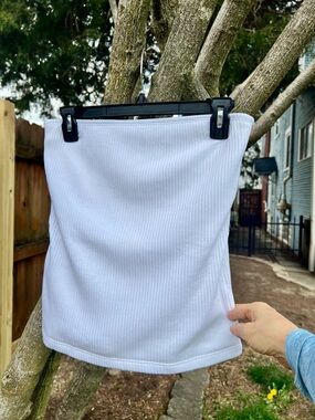 NWOT chic minimalistic cotton old Navy ribbed tube tops strapless w bra MT Tall